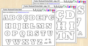 Molde de Letras e Números Rockwell Extra Bold