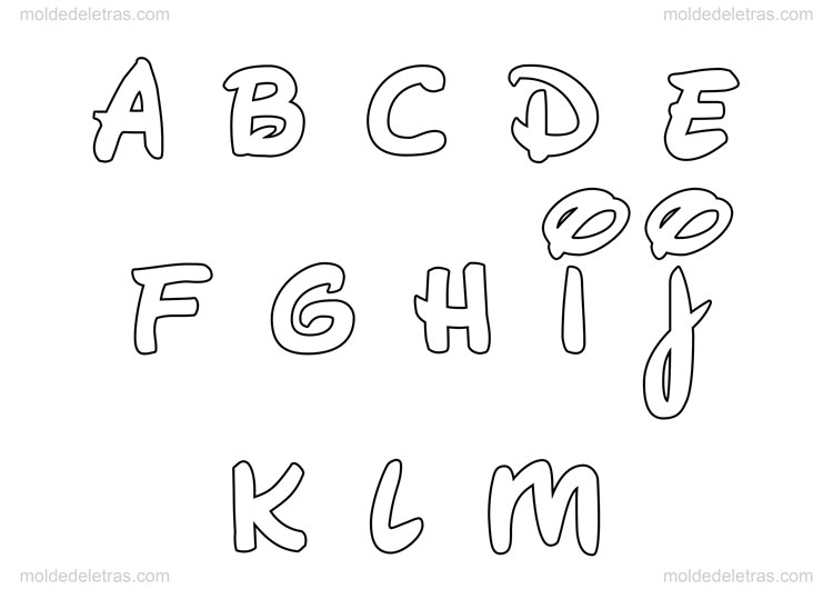 Molde de Letras Walt Disney Minúsculas - tamanho grande Molde de Letras Walt Disney Minúsculas - tamanho grande