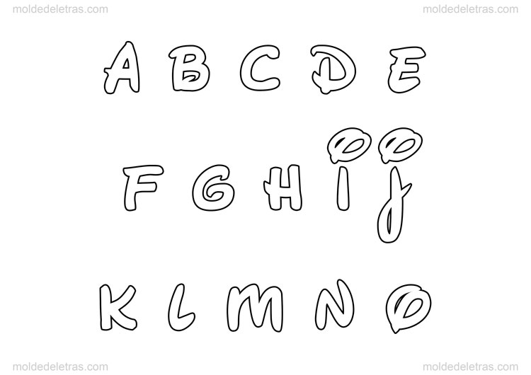 Molde de Letras Walt Disney Minúsculas - tamanho médio Molde de Letras Walt Disney Minúsculas - tamanho médio