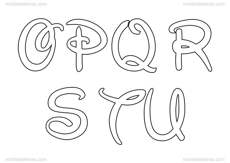 Molde de Letras Walt Disney Maiúsculas - tamanho grande Molde de Letras Walt Disney Maiúsculas - tamanho grande