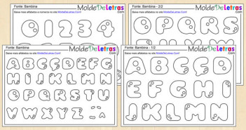 Molde de Letras e Números Bambina