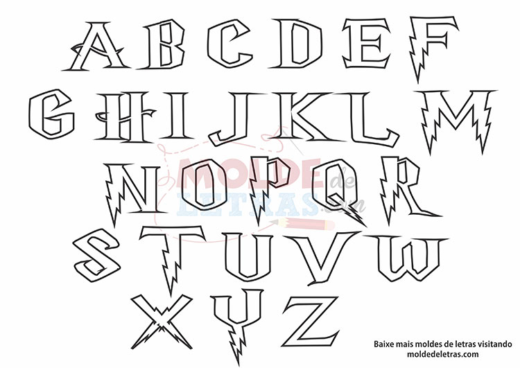 Molde de Letras Harry Potter Molde de Letras Harry Potter