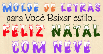 Molde de Letras e Números Com Neve Para o Natal