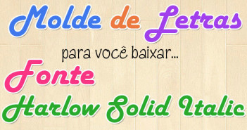 Molde de Letras e Números Harlow Solid Italic