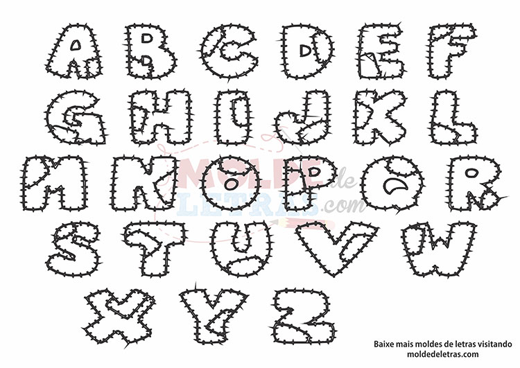 Molde de Letras Patchwork Molde de Letras Patchwork