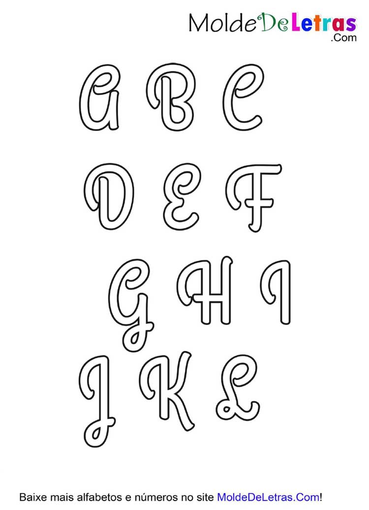Molde de Letras Cursivas Maiúsculas - médio Molde de Letras Cursivas Maiúsculas - médio