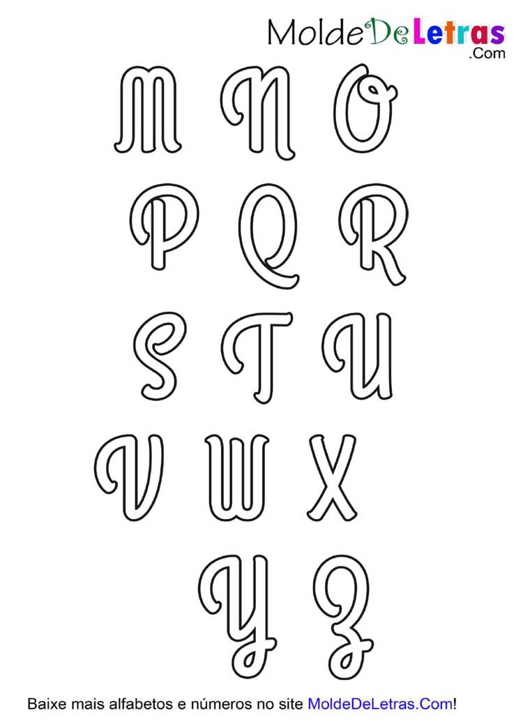 Molde de Letras Cursivas Maiúsculas - médio Molde de Letras Cursivas Maiúsculas - médio