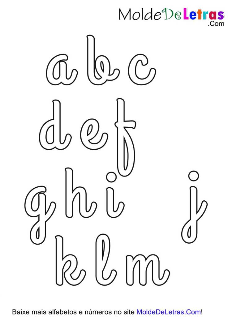 Molde de Letras Cursivas Minúsculas - médio Molde de Letras Cursivas Minúsculas - médio