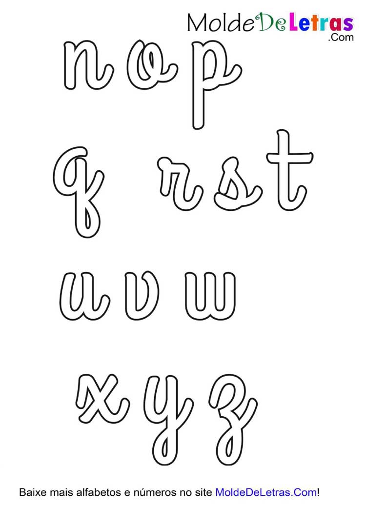 Molde de Letras Cursivas Minúsculas - médio Molde de Letras Cursivas Minúsculas - médio