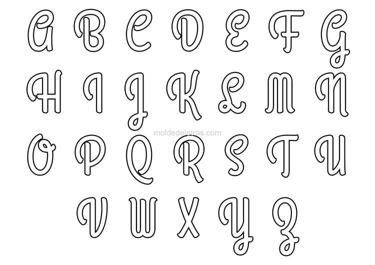 Molde de Letras Cursivas Maiúsculas - pequeno Molde de Letras Cursivas Maiúsculas - pequeno