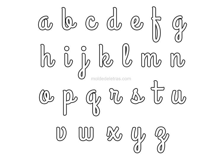 Molde de Letras Cursivas Minúsculas - pequeno Molde de Letras Cursivas Minúsculas - pequeno
