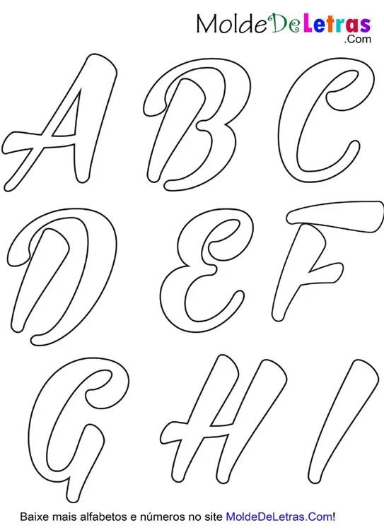 Molde De Letras Cursivas Bira Para Voce Baixar