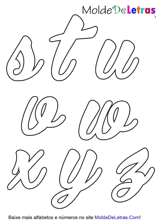 Molde de Letras Cursivas Bira - tamanho grande Molde de Letras Cursivas Bira - tamanho grande