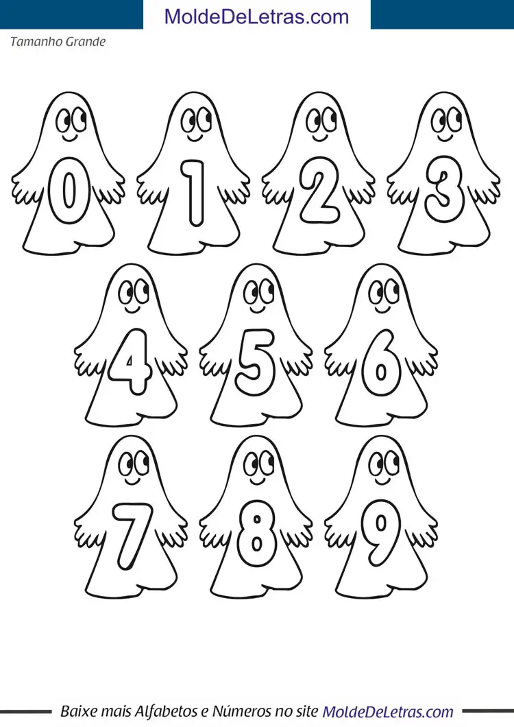 Molde de Números de Fantasminhas – grande