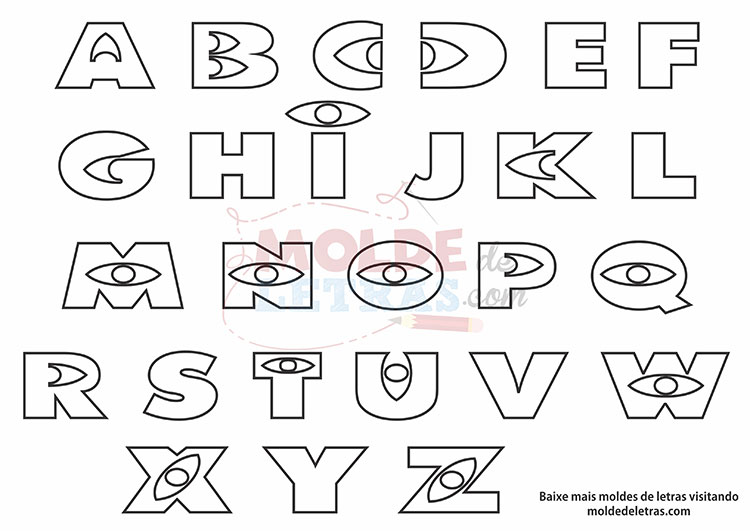 Molde de Letras Monstros Molde de Letras Monstros