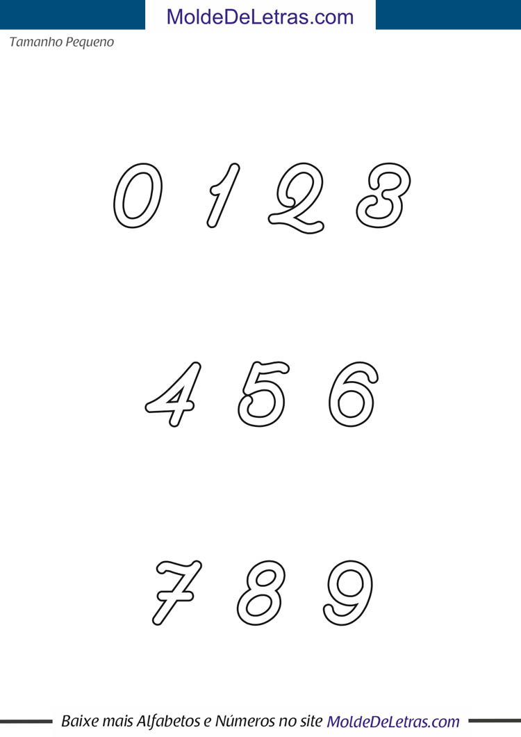 Molde de Números Cursivos Clear Line - Pequeno