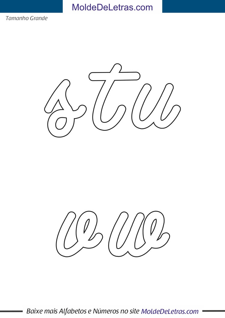Molde de Letras Cursivas Clear Line Minúsculas - Grande