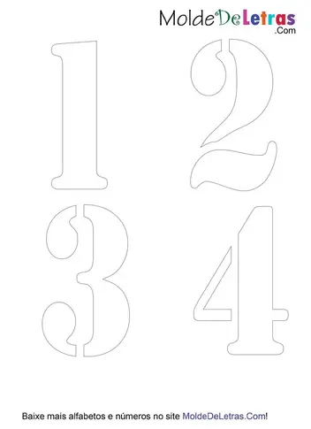 Moldes de Números pequenos em EVA Para Imprimir