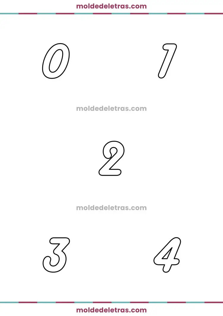 Molde de Números Harlow Solid Italic - Tamanho Médio