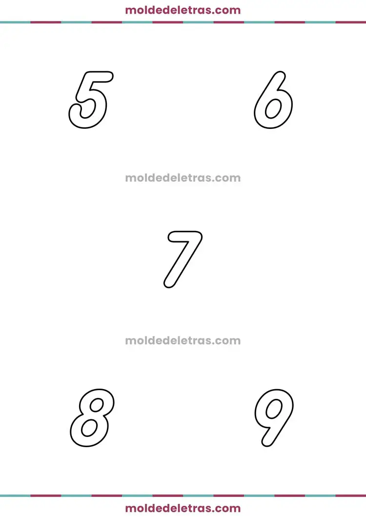 Molde de Números Harlow Solid Italic - Tamanho Médio