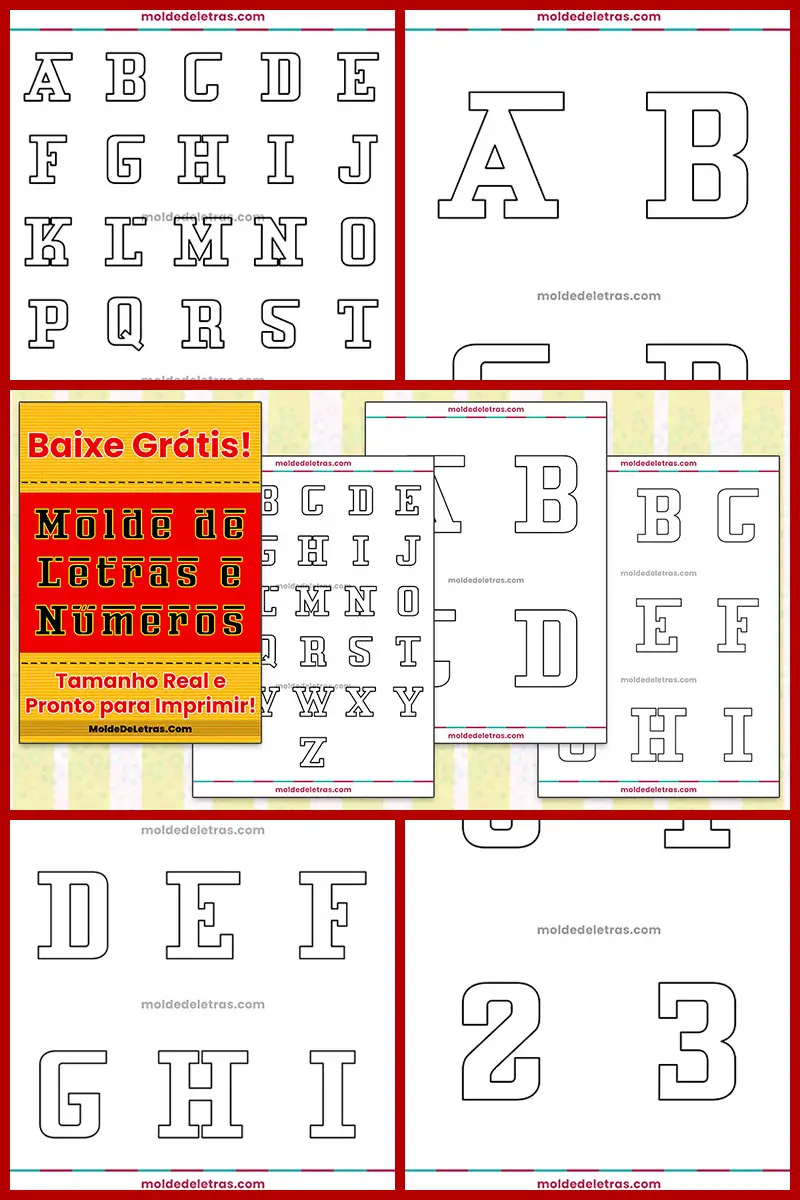 Molde de Letras Estilo Ferrari com Números